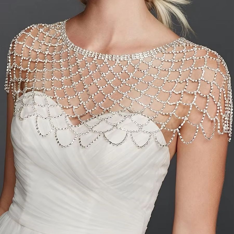 Body Jewelry Back - Luxury tassel shoulder chain bridal jewelry