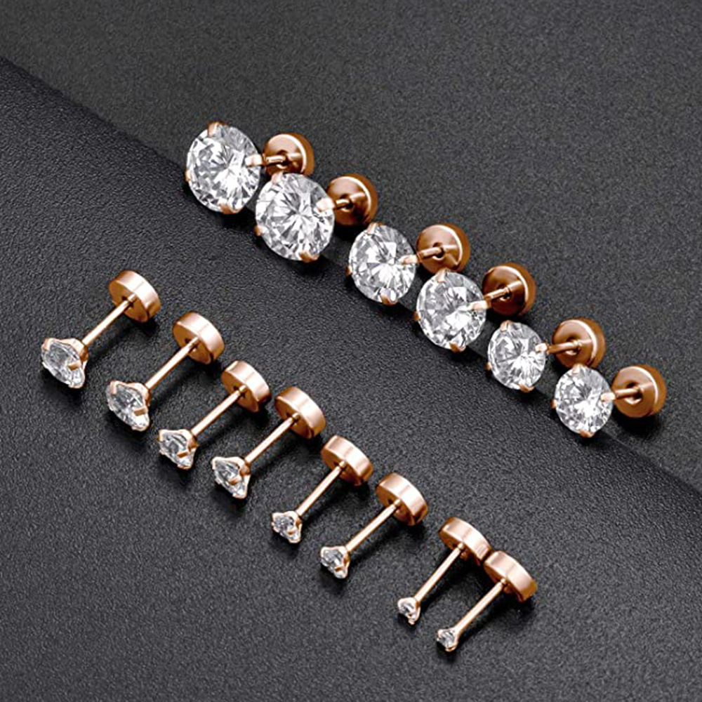 Tragus Flat Back - 1Pair Classic Flat Back Screw Studs