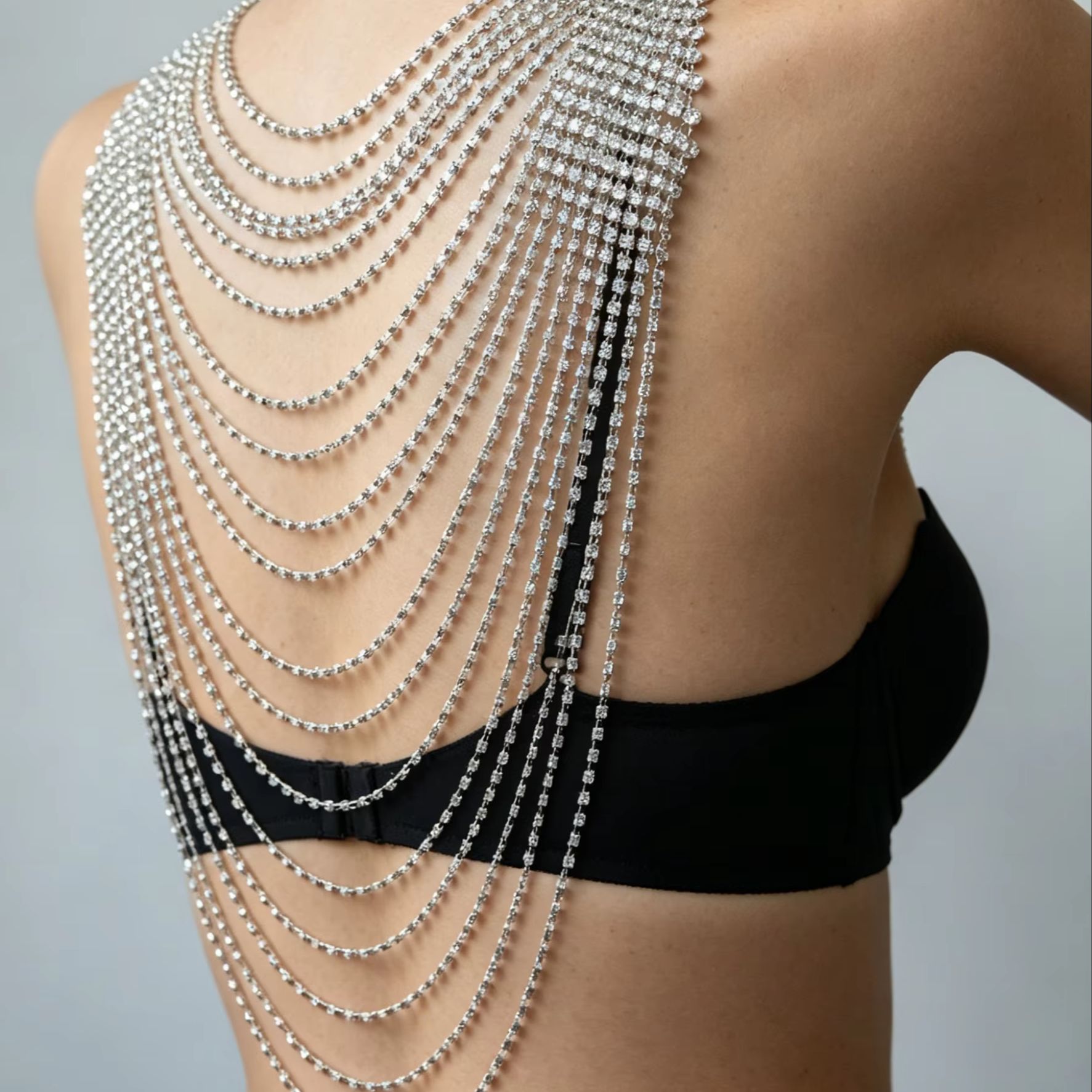 Body Jewelry Back - Stylish Multi-Layer Body Chain for Banquets