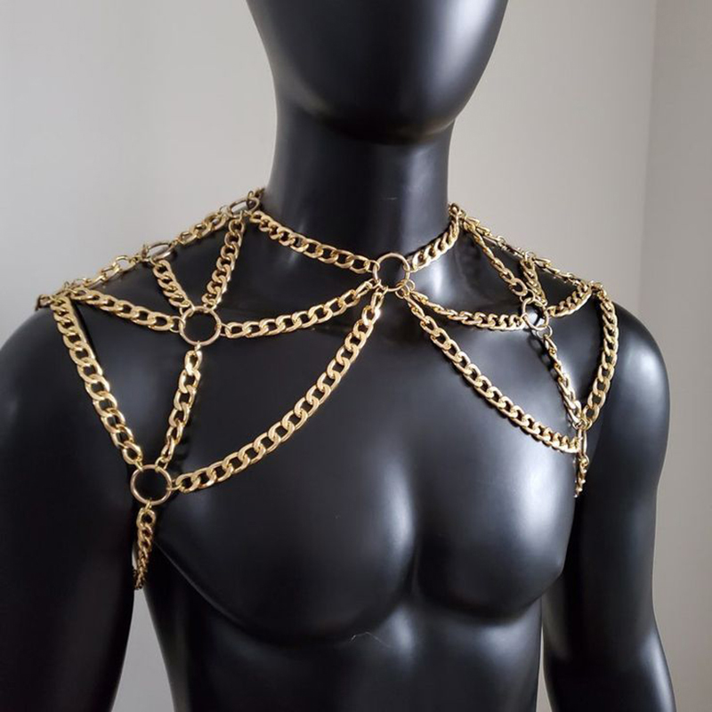 Body Jewelry Back - Punk Men Shoulder Body Chain Back