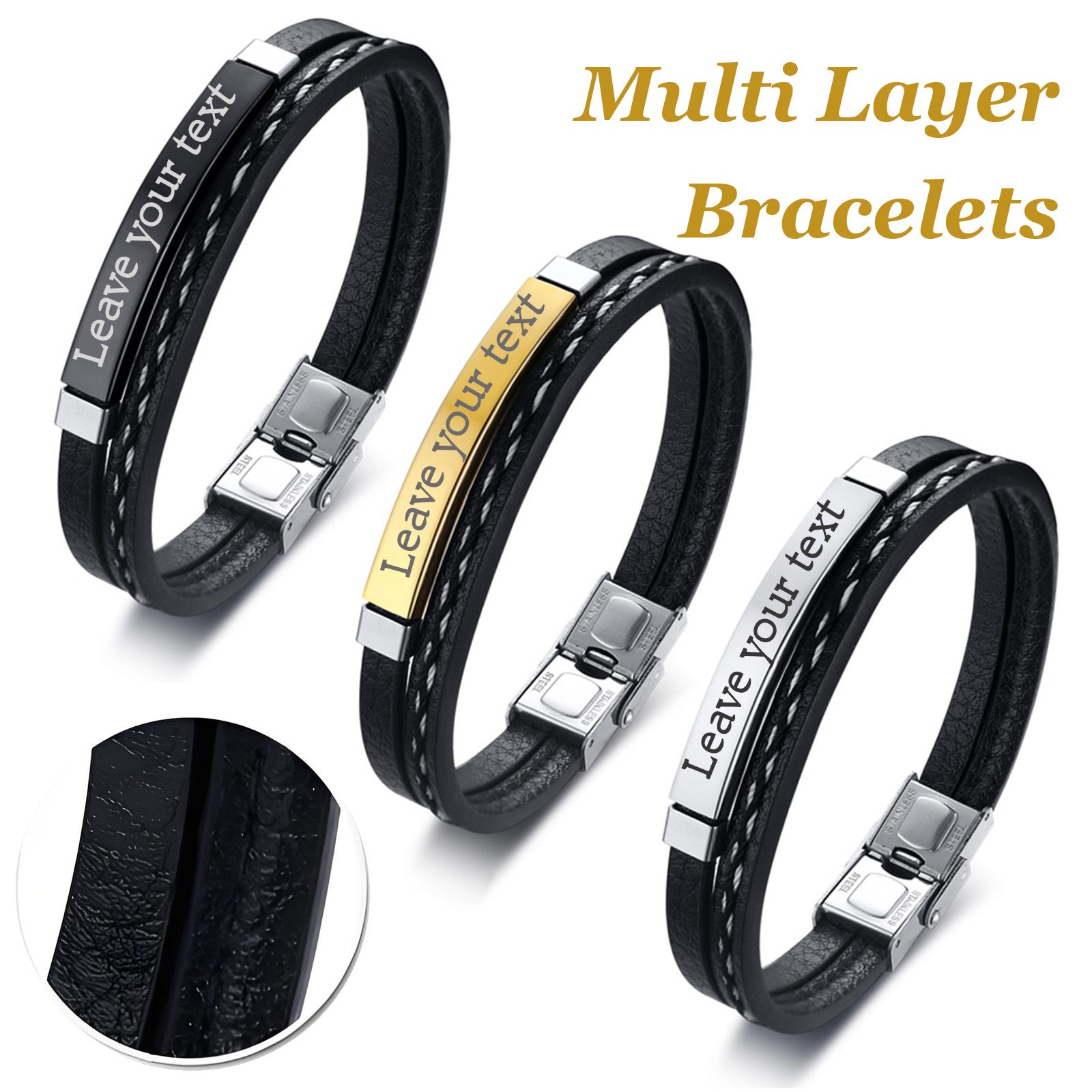Body Jewelry Back - Dual-Layer Commission Braided PU Leather Bracelet