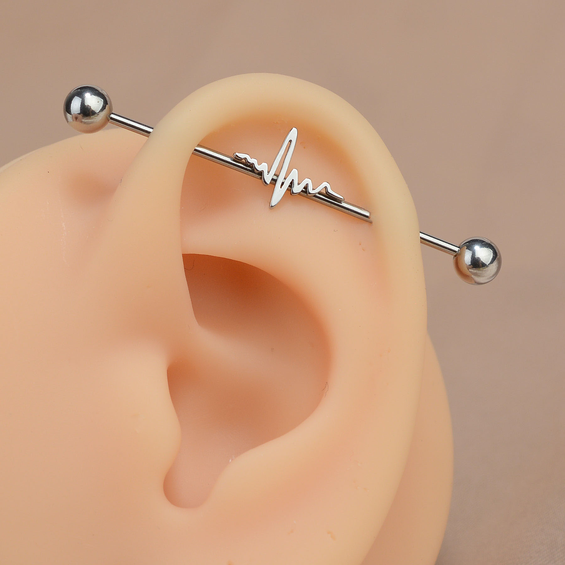 Body Jewelry Industrial - 1PC 16G Stainless Steel Long Industrial