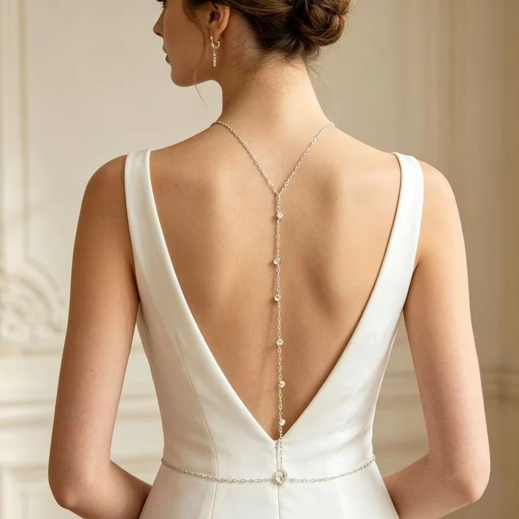 Body Jewelry Back - Back Body Chain Zircon Spine Chain