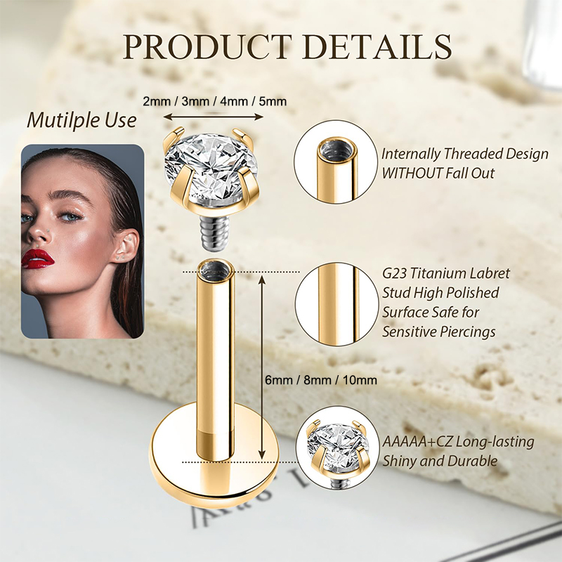 16G Titanium Internally Thread - огляд і ціна Body Jewelry Back