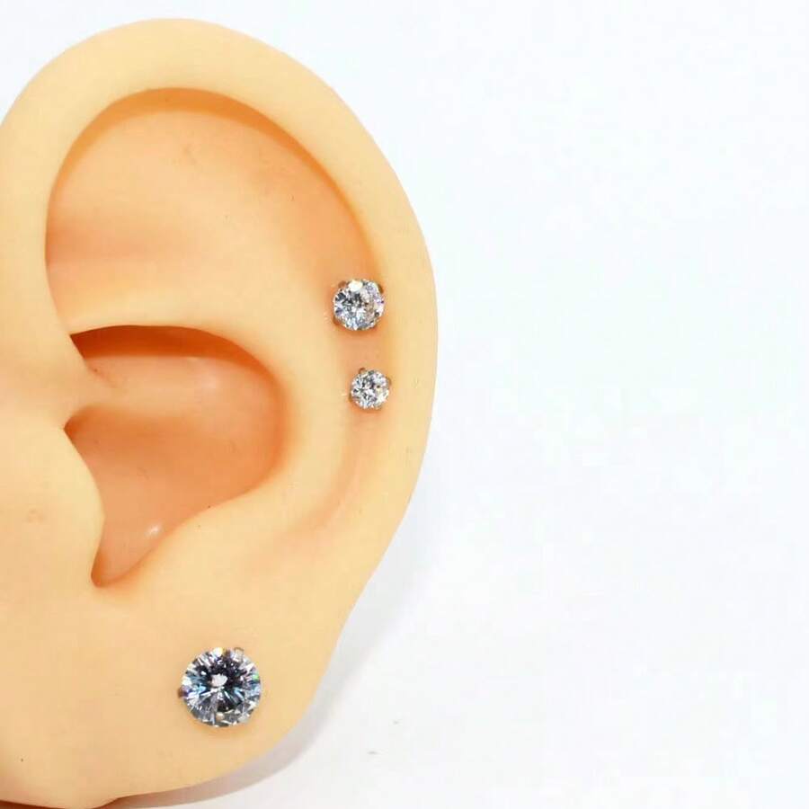 6 Flat Back Earring Studs - Fe - огляд і ціна Tragus Flat Back