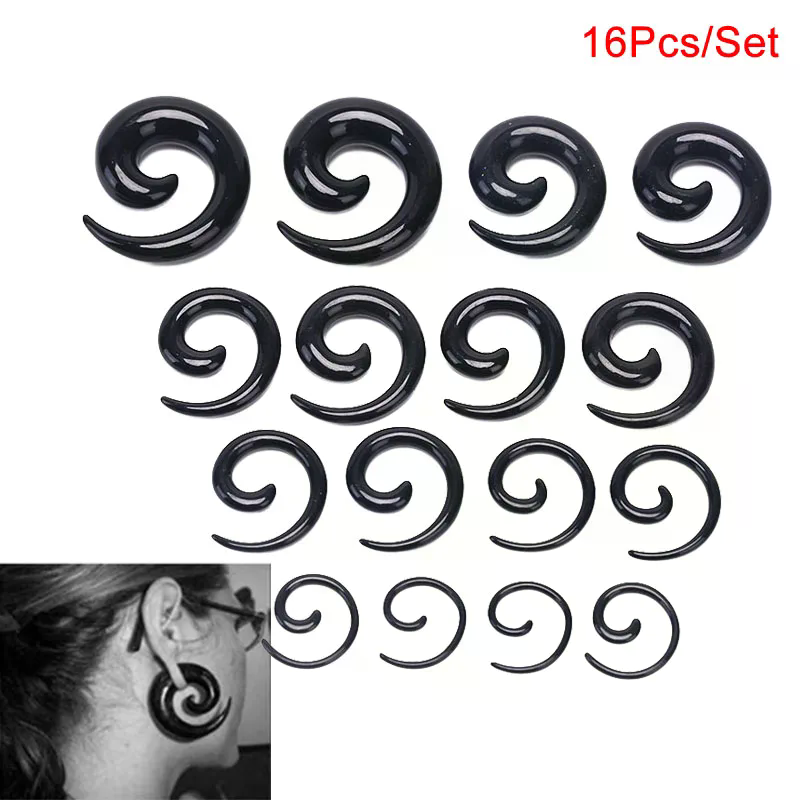 16PCS /set Spiral Taper Flesh  - огляд і ціна Body Jewelry Quality