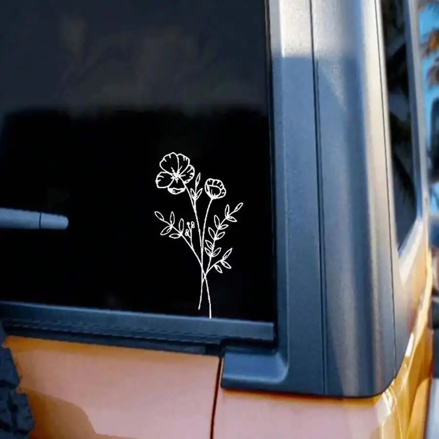 1pc Wild Flower Car Sticker, S - огляд і ціна Body Jewelry Back