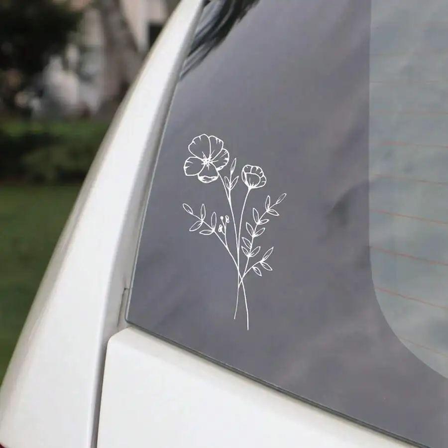 1pc Wild Flower Car Sticker, S - огляд і ціна Body Jewelry Back
