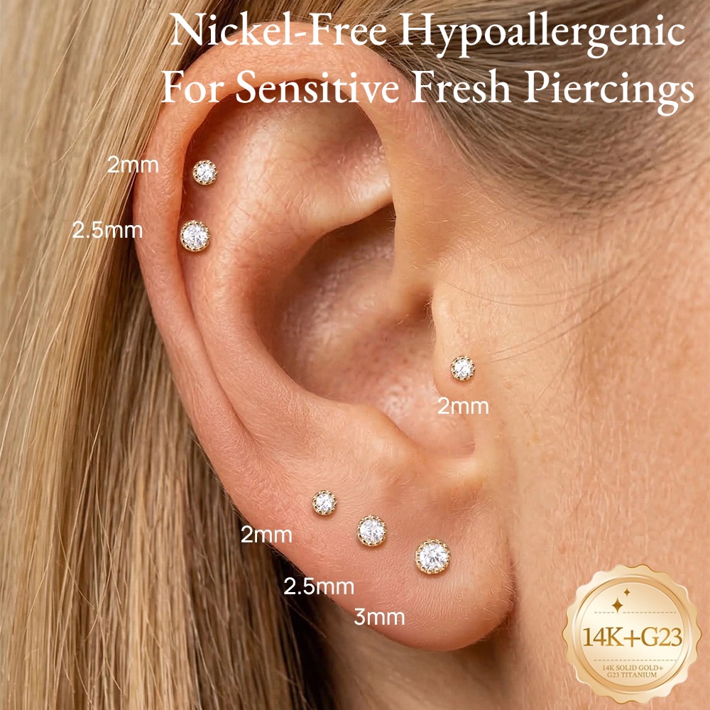 DIeSchein 14K Solid Gold Pierc - огляд і ціна Tragus Flat Back
