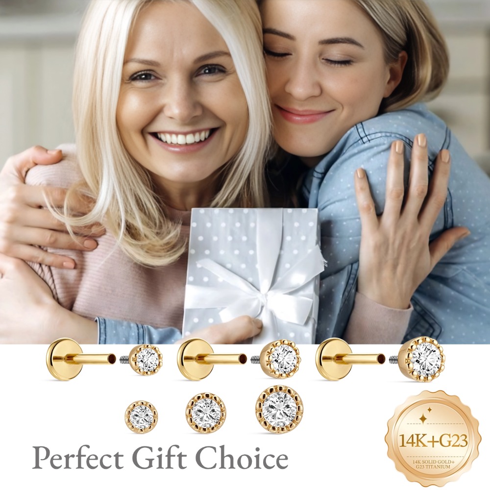 DIeSchein 14K Solid Gold Pierc - огляд і ціна Tragus Flat Back
