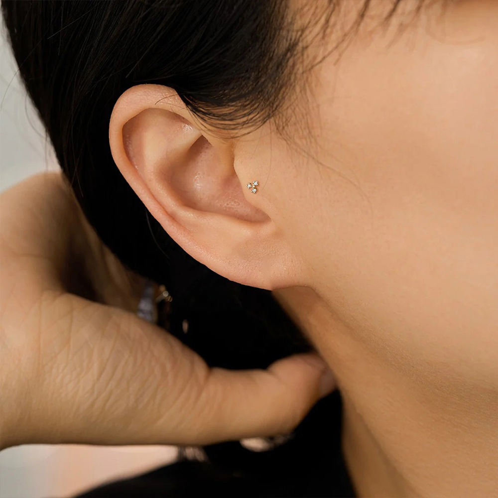 1PC Stainless Steel Crystal CZ - огляд і ціна Tragus Flat Back