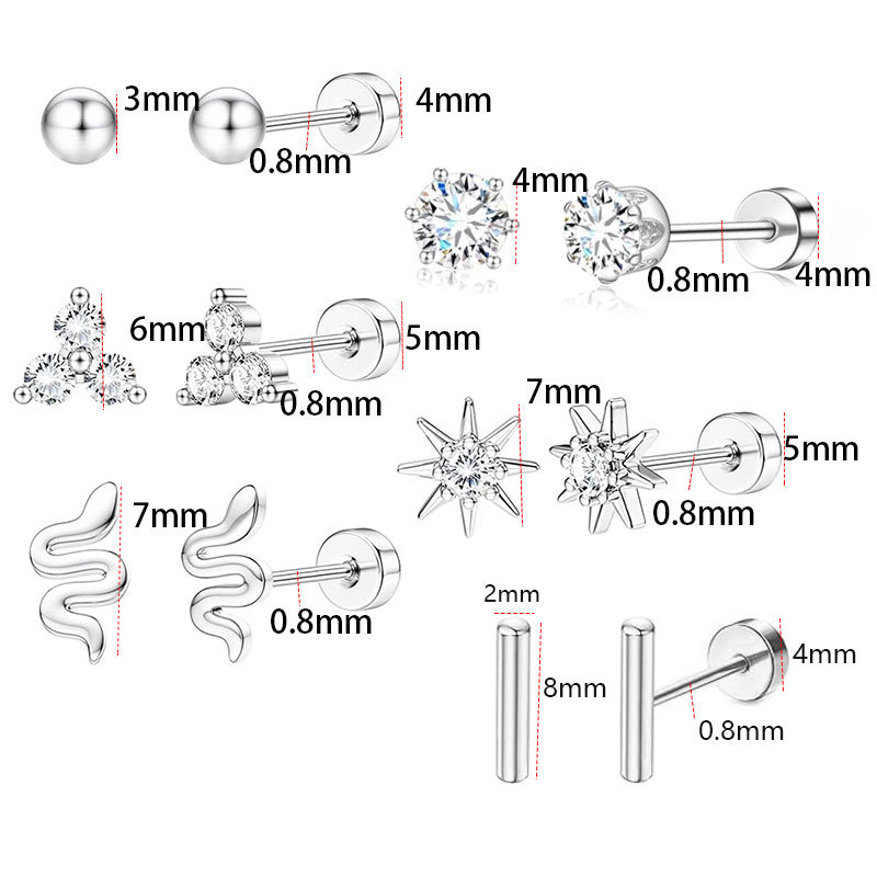 20G Flat Back Stud Earrings, S - огляд і ціна Tragus Flat Back