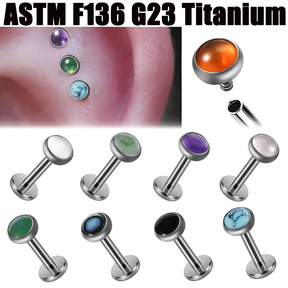 1PC 16g G23 Titanium Crystal&S - огляд і ціна Tragus Flat Back