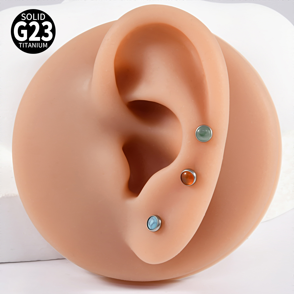 1PC 16g G23 Titanium Crystal&S - огляд і ціна Tragus Flat Back