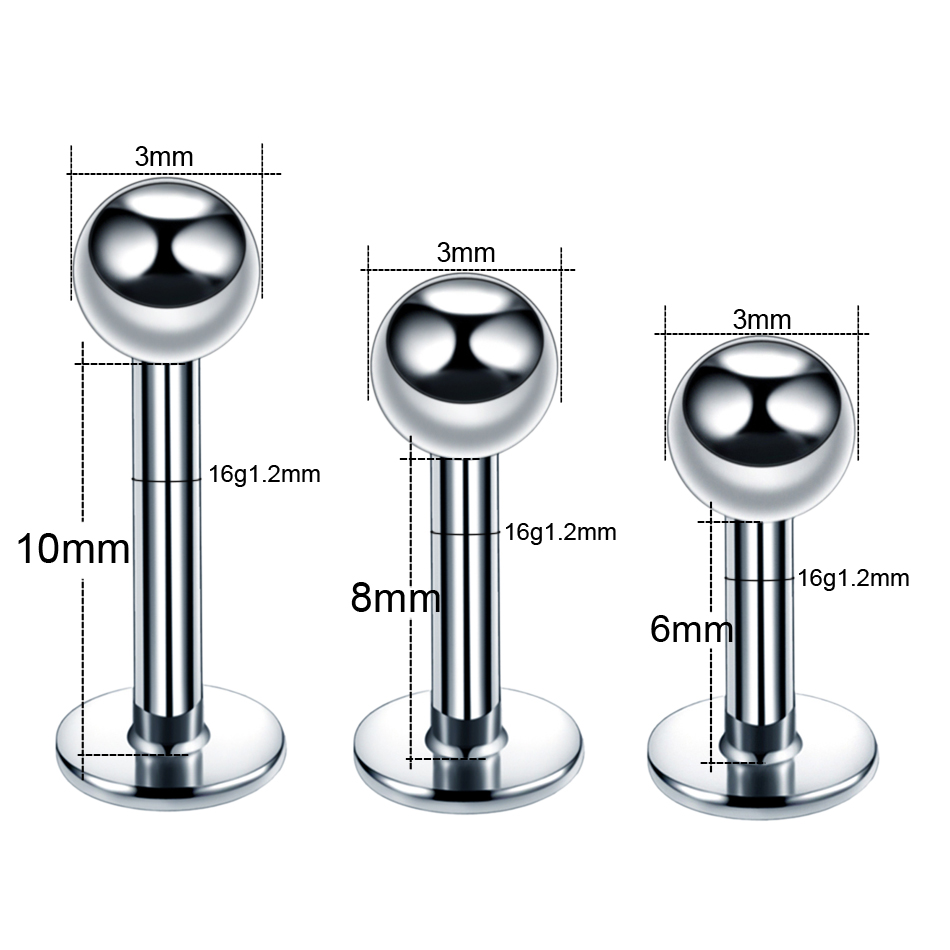 H-S Lot 1Piece Surgical Steel  - огляд і ціна Tragus Flat Back