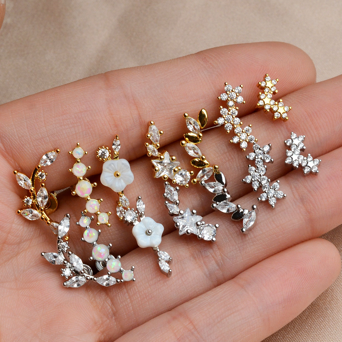 1PC Stainless Steel Star Flowe - огляд і ціна Tragus Flat Back