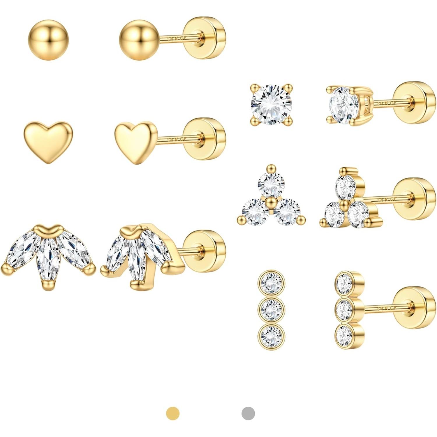 FASACCO Studs Earrings Set 14K - огляд і ціна Tragus Flat Back