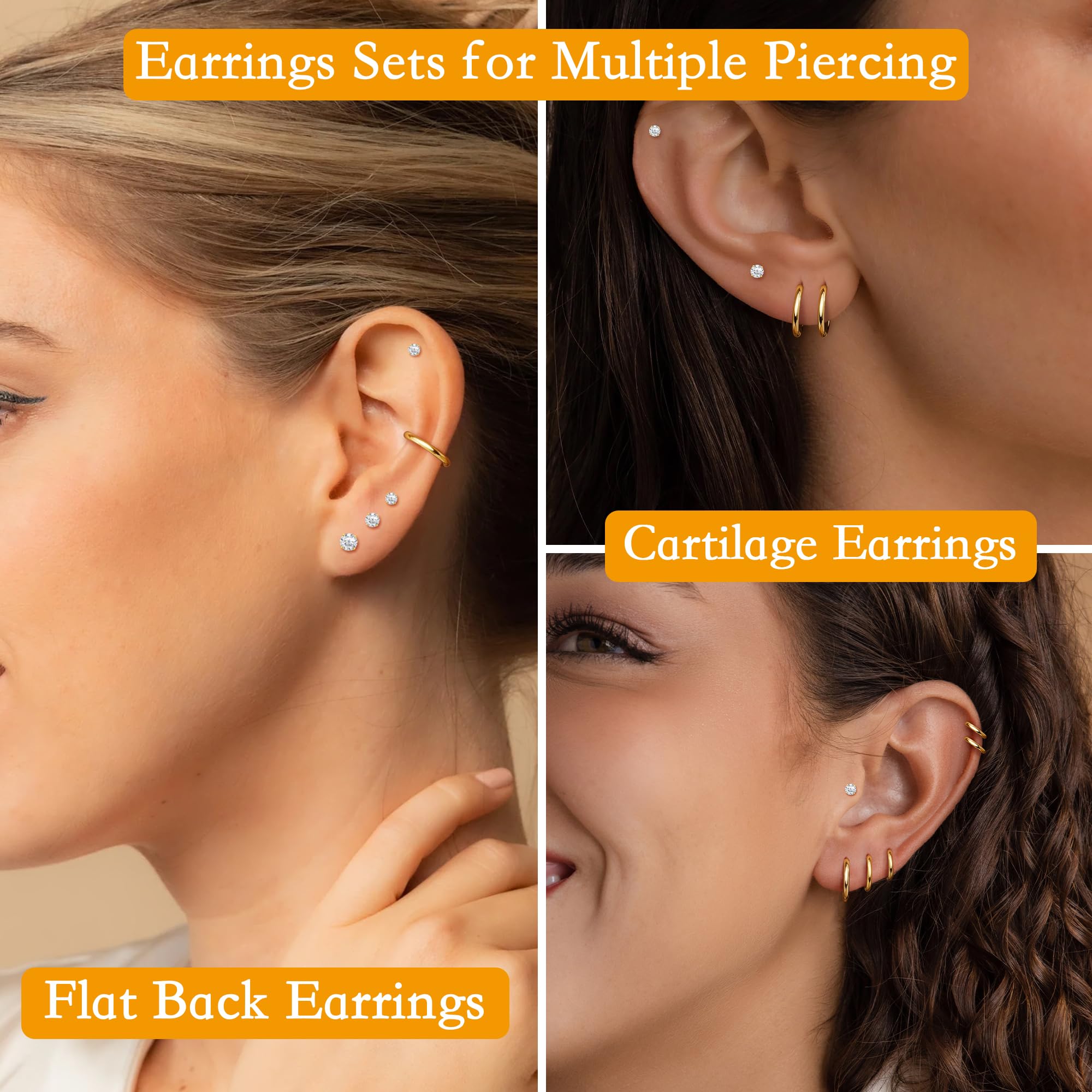10 Pairs Earrings Set for Wome - огляд і ціна Tragus Flat Back