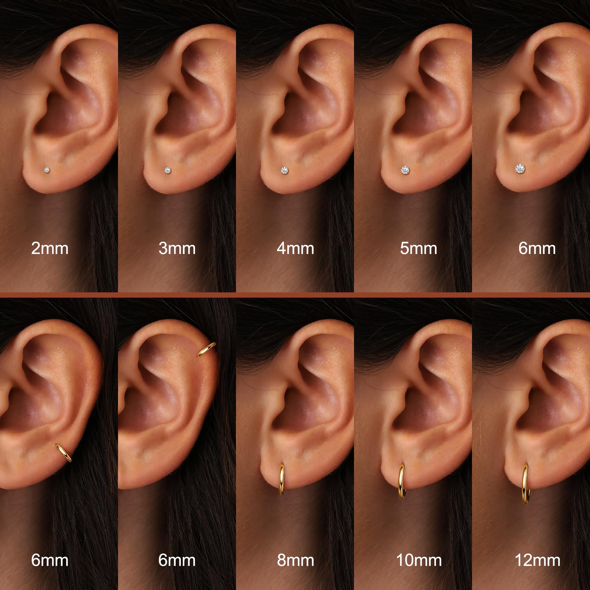 10 Pairs Earrings Set for Wome - огляд і ціна Tragus Flat Back