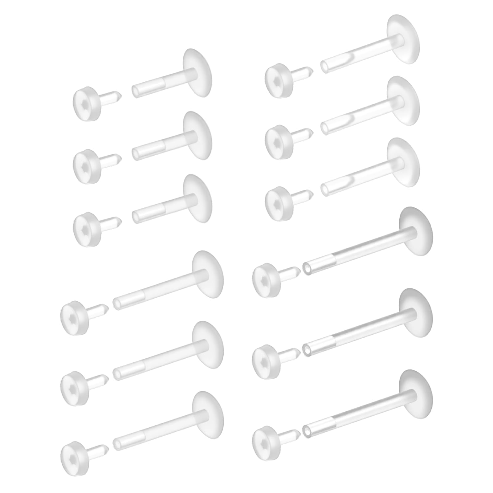 12 Pcs Flat Back Clear Earring - огляд і ціна Tragus Flat Back