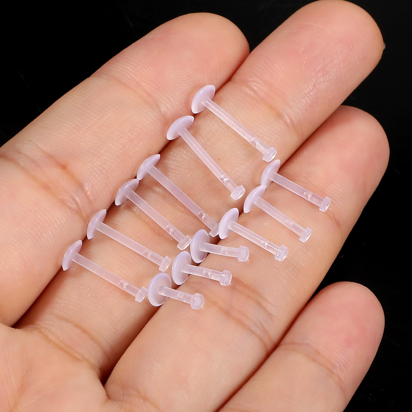 12 Pcs Flat Back Clear Earring - огляд і ціна Tragus Flat Back